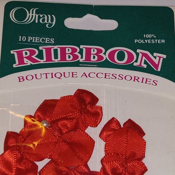🎯 Vintage Offray Mini Red Bows for Crafting, 10 Pcs. Ribbon Polyester Bows - Picture 5 of 11